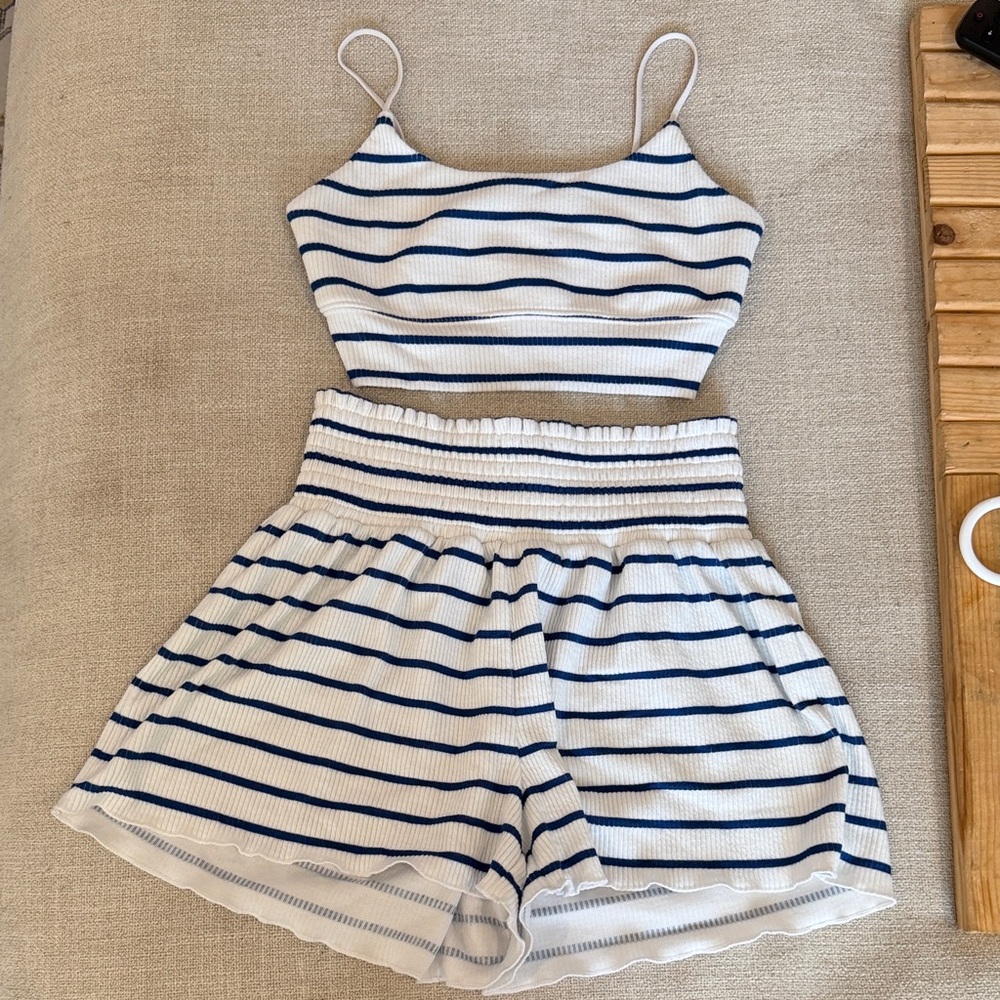 Altar'd State Blue and White Striped Set